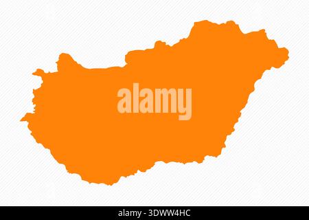 Orange Simple Map Of Hungary Country, vector editable design, can be used for business or presentation design. Stock Vector
