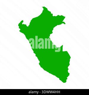 Green Vector Map Of Peru Country, vector editable design, can be used for business or presentation design. Stock Vector
