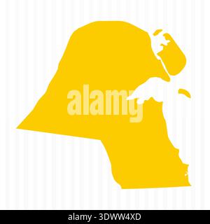 High Quality Yellow Kuwait Map, vector editable design, can be used for business or presentation design. Stock Vector