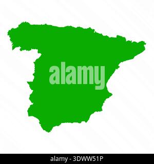 Green Vector Map Of Spain Country, vector editable design, can be used for business or presentation design. Stock Vector