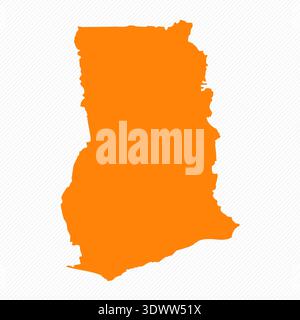 Orange Simple Map Of Ghana Country, vector editable design, can be used for business or presentation design. Stock Vector
