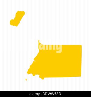High Quality Yellow Equatorial Guinea Map, vector editable design, can be used for business or presentation design. Stock Vector