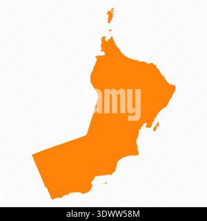 Orange Simple Map Of Oman Country, vector editable design, can be used for business or presentation design. Stock Vector