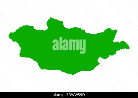 Green Vector Map Of Mongolia Country, vector editable design, can be used for business or presentation design. Stock Vector