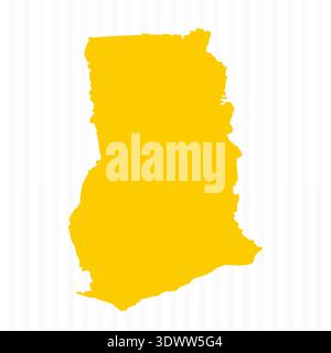 High Quality Yellow Ghana Map, vector editable design, can be used for business or presentation design. Stock Vector