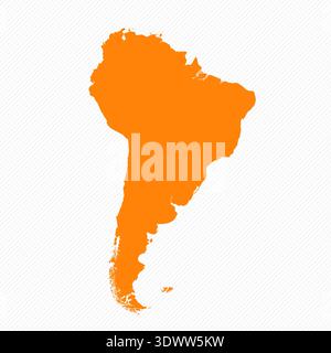 Orange Simple Map Of South America Country, vector editable design, can be used for business or presentation design. Stock Vector