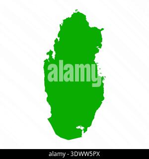 Green Vector Map Of Qatar Country, vector editable design, can be used for business or presentation design. Stock Vector