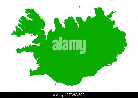 Green Vector Map Of Iceland Country, vector editable design, can be used for business or presentation design. Stock Vector