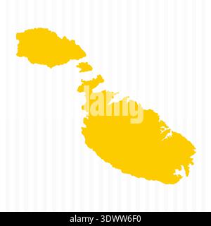 High Quality Yellow Malta Map, vector editable design, can be used for business or presentation design. Stock Vector
