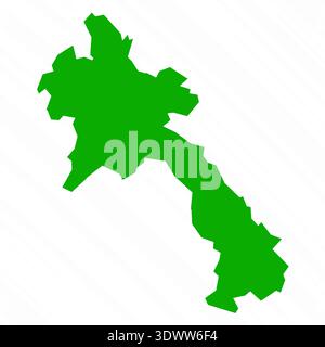 Green Vector Map Of Laos Country, vector editable design, can be used for business or presentation design. Stock Vector