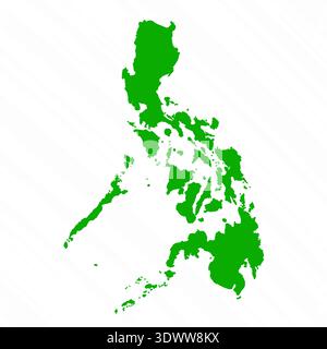 Green Vector Map Of Philippines Country, vector editable design, can be used for business or presentation design. Stock Vector