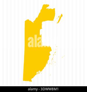High Quality Yellow Belize Map, vector editable design, can be used for business or presentation design. Stock Vector