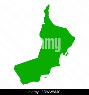 Green Vector Map Of Oman Country, vector editable design, can be used for business or presentation design. Stock Vector