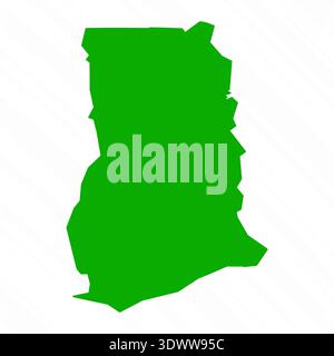 Green Vector Map Of Ghana Country, vector editable design, can be used for business or presentation design. Stock Vector
