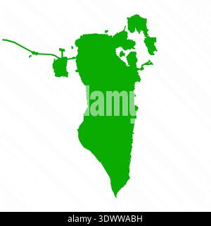 Green Vector Map Of Bahrain Country, vector editable design, can be used for business or presentation design. Stock Vector