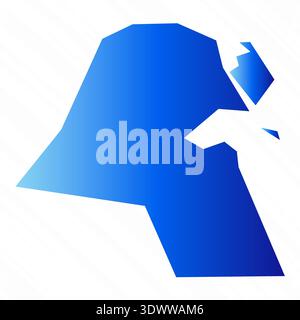Gradient Simple Kuwait Map Background, vector editable design, can be used for business or presentation design. Stock Vector