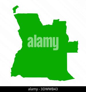Green Vector Map Of Angola Country, vector editable design, can be used for business or presentation design. Stock Vector