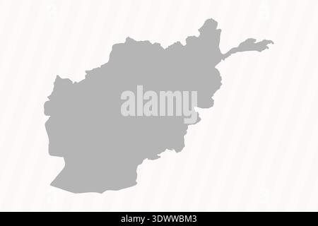 Flat Gray Afghanistan Map Banner Background, vector editable design, can be used for business or presentation design. Stock Vector