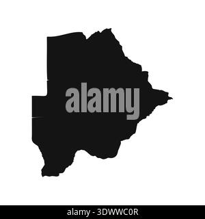 Black And White Botswana Simple Map, vector editable design, can be used for business or presentation design. Stock Vector