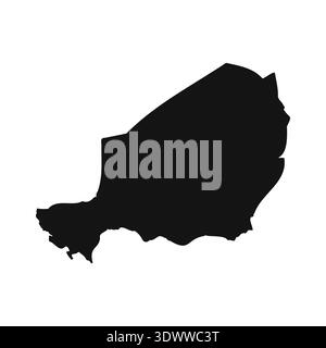 Black And White Niger Simple Map, vector editable design, can be used for business or presentation design. Stock Vector