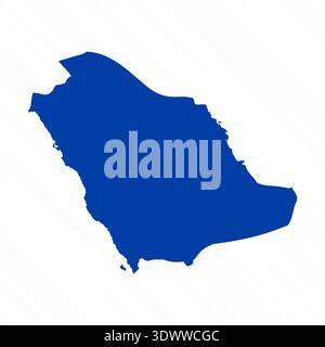 Abstract Blue Saudi Arabia Simple Map, vector editable design, can be used for business or presentation design. Stock Vector