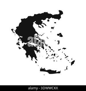 Black And White Greece Simple Map, vector editable design, can be used for business or presentation design. Stock Vector