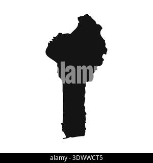 Black And White Benin Simple Map, vector editable design, can be used for business or presentation design. Stock Vector