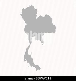Flat Gray Thailand Map Banner Background, vector editable design, can be used for business or presentation design. Stock Vector