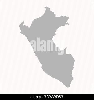 Flat Gray Peru Map Banner Background, vector editable design, can be used for business or presentation design. Stock Vector
