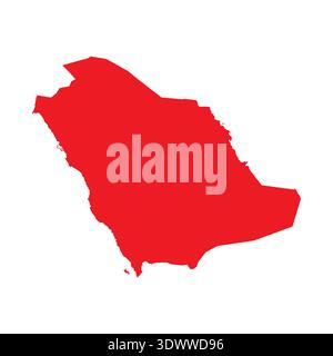 Abstract Red Saudi Arabia Simple Map, vector editable design, can be used for business or presentation design. Stock Vector