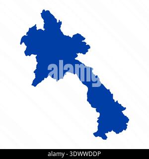 Abstract Blue Laos Simple Map, vector editable design, can be used for business or presentation design. Stock Vector