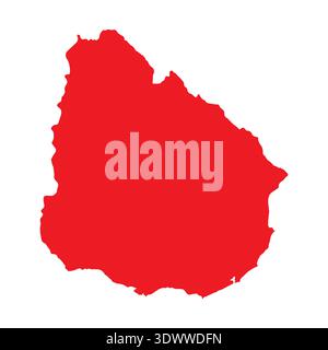 Abstract Red Uruguay Simple Map, vector editable design, can be used for business or presentation design. Stock Vector