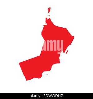 Abstract Red Oman Simple Map, vector editable design, can be used for business or presentation design. Stock Vector