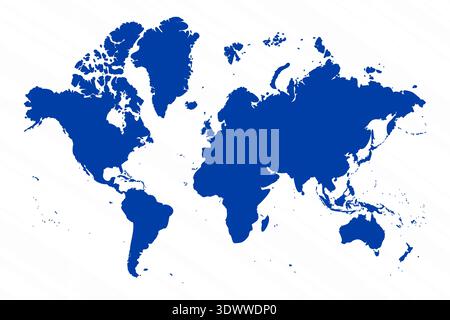Abstract Blue The World Simple Map, vector editable design, can be used for business or presentation design. Stock Vector