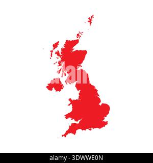 Abstract Red United Kingdom Simple Map, vector editable design, can be used for business or presentation design. Stock Vector