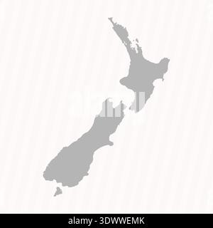 Flat Gray New Zealand Map Banner Background, vector editable design, can be used for business or presentation design. Stock Vector