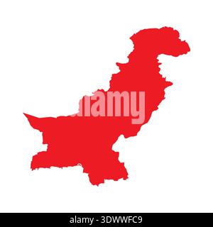 Abstract Red Pakistan Simple Map, vector editable design, can be used for business or presentation design. Stock Vector