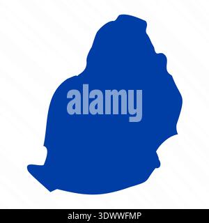 Abstract Blue Mauritius Simple Map, vector editable design, can be used for business or presentation design. Stock Vector