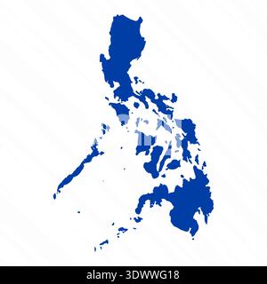 Abstract Blue Philippines Simple Map, vector editable design, can be used for business or presentation design. Stock Vector