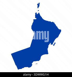 Abstract Blue Oman Simple Map, vector editable design, can be used for business or presentation design. Stock Vector