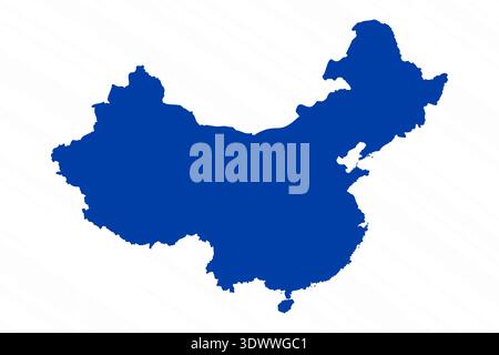 Abstract Blue China Simple Map, vector editable design, can be used for business or presentation design. Stock Vector