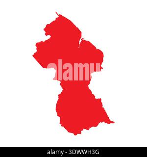 Abstract Red Guyana Simple Map, vector editable design, can be used for business or presentation design. Stock Vector