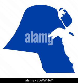 Abstract Blue Kuwait Simple Map, vector editable design, can be used for business or presentation design. Stock Vector
