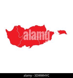 Abstract Red Cyprus Map With Cities, vector editable design, can be used for business or presentation design. Stock Vector