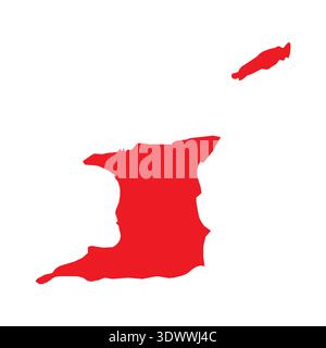 Abstract Red Trinidad And Tobago Simple Map, vector editable design, can be used for business or presentation design. Stock Vector