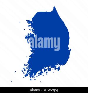 Abstract Blue South Korea Simple Map, vector editable design, can be used for business or presentation design. Stock Vector