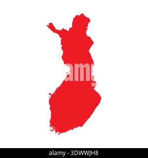 Abstract Red Finland Simple Map, vector editable design, can be used for business or presentation design. Stock Vector