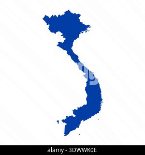 Abstract Blue Vietnam Simple Map, vector editable design, can be used for business or presentation design. Stock Vector