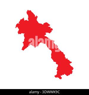Abstract Red Laos Simple Map, vector editable design, can be used for business or presentation design. Stock Vector