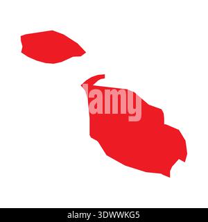Abstract Red Malta Simple Map, vector editable design, can be used for business or presentation design. Stock Vector